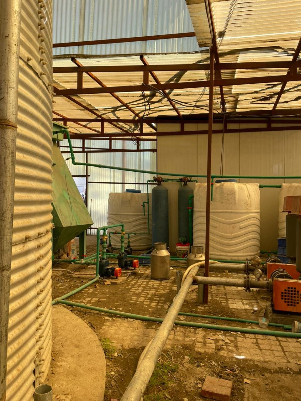 Water and treatment infrastructure at a project site